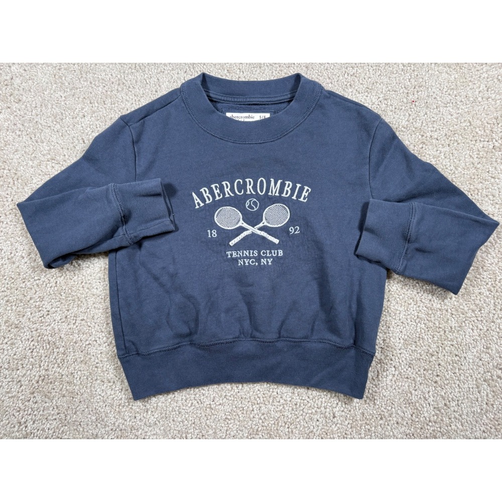 Abercrombie Kids Navy Blue Tennis Club NYC Graphic Sweatshirt Size 5/6